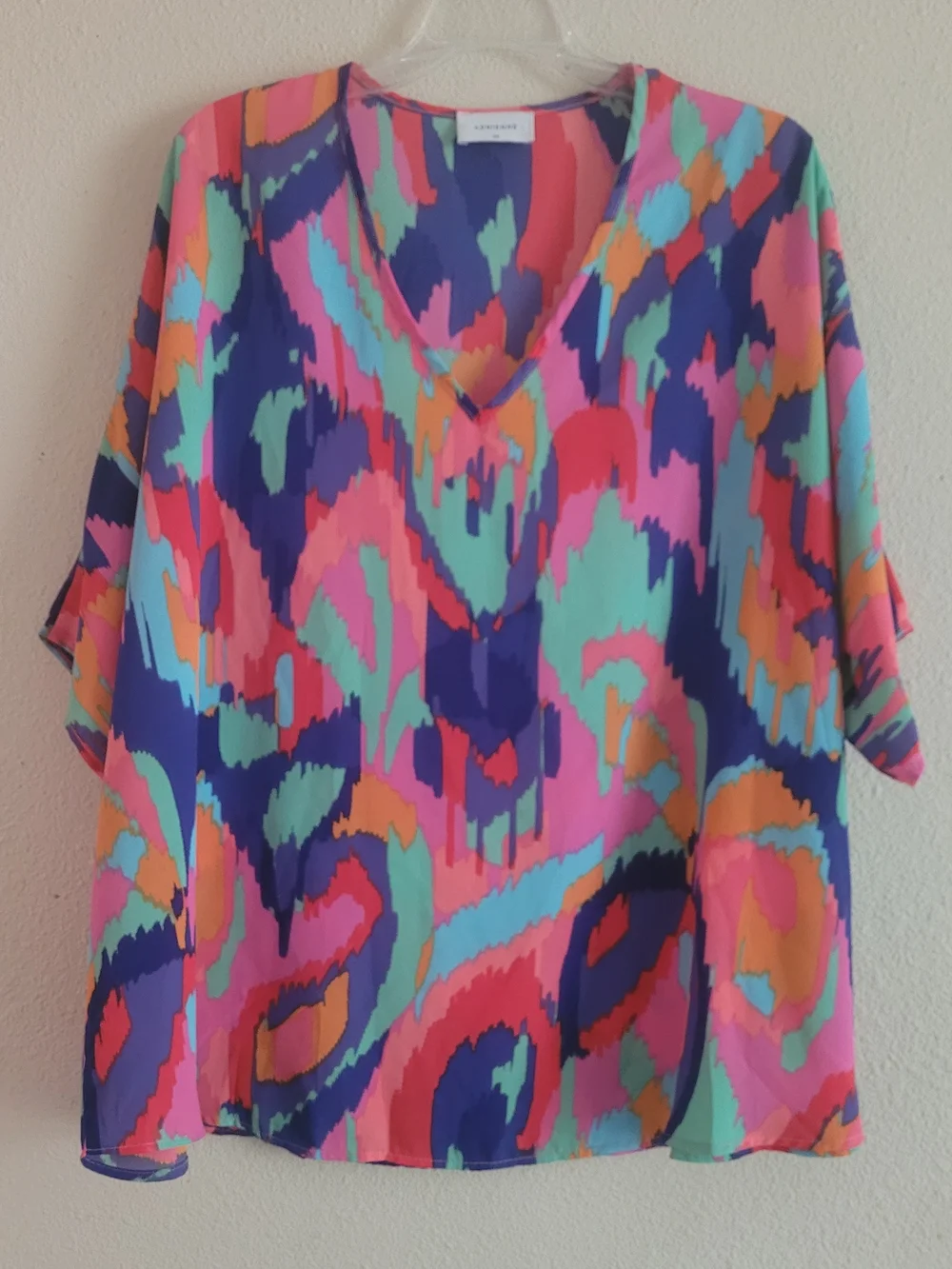 Adrienne Multicolor V-Neck Short Sleeve Tunic